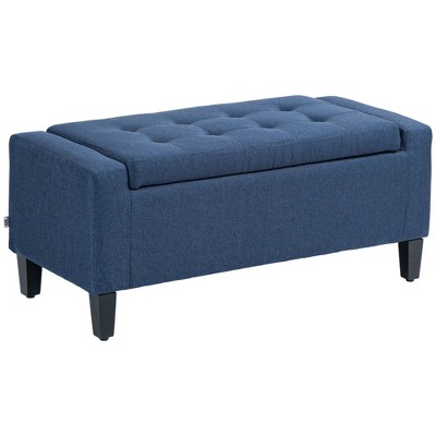 NicBex Modern 36.25" Storage Bench Linen Accent Stools with Button Tufted for Bedroom and Entryway
