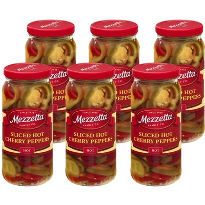 Mezzetta Sliced Hot Cherry Peppers - Case Of 6/16 Oz : Target