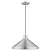 Livex Lighting Metal Shade 1 - Light Chandelier in  Brushed Aluminum - 4 of 4