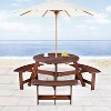 SAINTCY Outdoor Round Picnic Table with Built-in Benches - 4 of 4