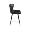 Meridian Furniture,Hendrix Black Vegan Leather Counter/Bar Stool, Set of 2 - 3 of 4
