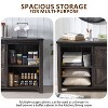 SinCiDo Farmhouse 60"Dressing Table with Sliding Barn Door and 4 Drawers,Drawer Cabinet Living Room,Bedroom,Coffee Bar - 3 of 4
