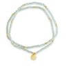 SHINE by Sterling Forever Mint Beaded Disk Stretch Bracelet Gold - 3 of 3