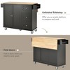 Portable Wooden Kitchen Island with Fold-Down Leaf and Secure Locking Casters - 3 of 4