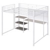 ALEXOUN Loft Heavy Duty Metal Bed with Desk and Storage Shelves,with Whiteboard and 3-Tier Storage Shelf,for Kids,Teens for Apartments - 4 of 4