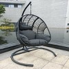 Nestfair 46.5" Metal Wicker Patio Swing Black - 2 of 4