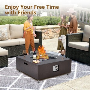 56 Inch Propane Fire Pit Table with Wind Guard, Glass Beads, Rain Cover, Sturdy Steel Anti-Rust Finish, CSA Safety Certified Outdoor Firepit - 1 of 4