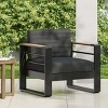 Set of 2 Aluminum Outdoor Club Chair,Modern Patio Lounge Chair with Cushions,Open Backrest Club Chair for Deck or Garden-Cuddlewood - 3 of 4