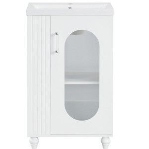 Ridstar 20 in. W White Bathroom Cabinet with Two Adjustable Shelves - 1 of 4