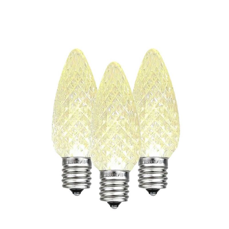 Novelty Lights C7 LED Faceted Christmas Replacement Bulbs Dimmable 25 Pack, 1 of 9