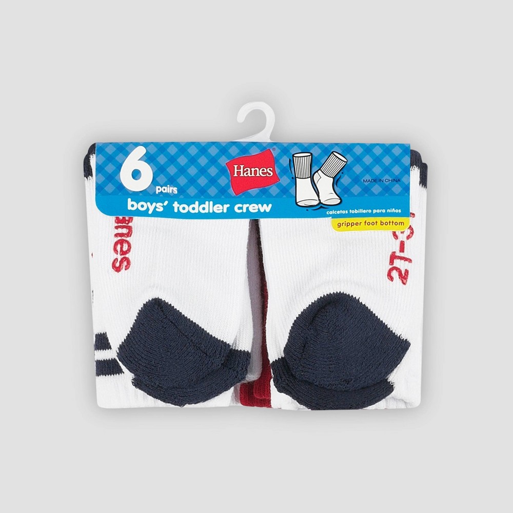 Hanes Infant Toddler Boys' 6 Pack Crew Socks - Assorted 6-12 months, White was $8.49 now $4.24 (50.0% off)
