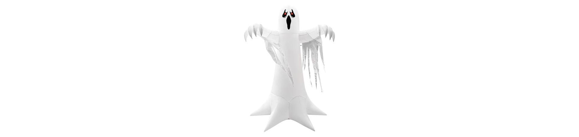 GOOSH 8.2ft Animated Light-Up Inflatable Ghost with Red LED Lights Halloween Yard Decoration