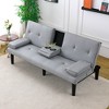 NicBex Convertible Sofa Bed,67" Modern Futon Sofa Bed with Cup Holder,Sleeper Couch for Small Spaces,Apartments & Offices - 2 of 4