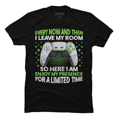 Men's Design By Humans Enjoy My Presence Video Game Controller By T-Shirt