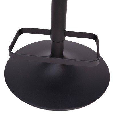 Gray Vinyl Adjustable Swivel Barstool with Black Metal Base