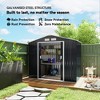 7'x4' Metal Outdoor Shed Organizer & Garden Storage with 4 Vents for Airflow & 2 Easy Sliding DoorsDark - 4 of 4