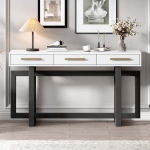 NicBex Modern Artsy Style Console Table with 3 Drawers,Elegant Entryway Table with Cross Legs,Foyer Tables for Entryway,Living Room - 1 of 4