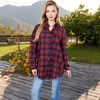 Anna-Kaci Women's Long Sleeve Plaid Button-Up Shirt Jacket with Collared Neckline - 2 of 4