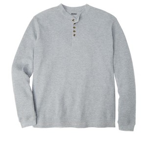 KingSize Men's Big & Tall Tall Waffle-Knit Thermal Henley Tee Big - 1 of 4