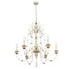 LNC Andromeda French Country/Cottage Candle Tiered Chandelier,Distressed White Wood and Antique Gold - 4 of 4