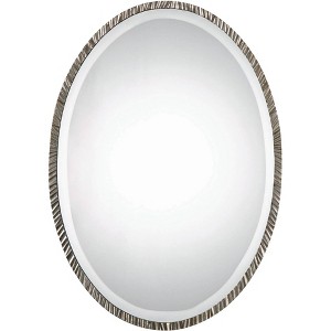 Uttermost Oval Vanity Accent Wall Mirror Modern Polished Nickel Metal Frame 20" Wide for Bathroom Bedroom Living Room Home Office - 1 of 2