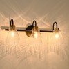 LLHZSY Classic Bathroom Vanity Light Fixture Wall Sconce with Hammered Glass Shade -3 Lights-Black&Gold - 2 of 4