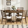 5 PCS Retro Dining Set with 4 Chairs and Table, Extendable Table with Removable Leaf, Upholstered Chairs with Rubberwood Frame-Coolbibila - 2 of 4