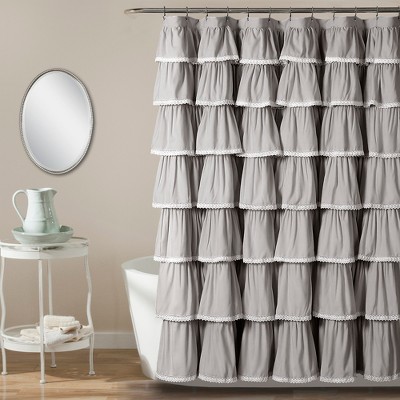 72"x72" Ruffle Shower Curtain - Lush Décor