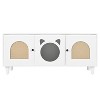 Gulches Cream White Cat Cabinet - Stylish Litter Box with Scratching Door - 4 of 4