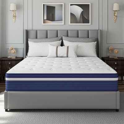Swedrea Hybrid Mattress Breathable Medium Cooling Memory Foam Bed-in-a-Box White