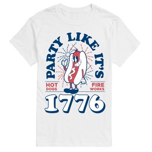 Men's - Instant Message - Hotdog and Fireworks Short Sleeve Graphic T-Shirt - 1 of 4