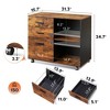 GALAXHERO 3-Drawer Wood Mobile File Cabinet, Lateral Filing Cabinet with Printer Stand and Open Storage Shelves for Home Office - 4 of 4