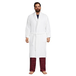Lands' End Men's Calf Length Turkish Terry Robe - 1 of 4