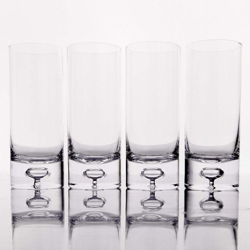 LEMONSODA Premium Crystal Bubble Base Highball Collins Glasses - Set of 4 - 12OZ, 6 of 7