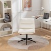 CAVINAS Adjustable Swivel Criss-Cross Chair, Swivel Office Chair, Cross Legged Office Chair, Leather Wide Seat with Wheels & Anti-Slip Base - 4 of 4