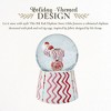 Kit Kemp by Spode Christmas Snow Globe, Rik Rak Elephant Snow Globe, Lights Up Plays Music, Collectible Winter Decor LED Accents, Pink & Red Accents - 3 of 4