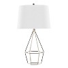 LumiSource Set of 2 Geome 27" Contemporary Metal Table Lamp in Polished Nickel with White Linen Shade from Grandview Gallery - 4 of 4