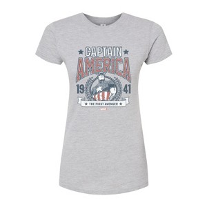 Women's - Marvel - Captain America Collegiate Fitted Graphic T-Shirt - 1 of 2