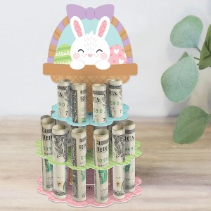Big Dot of Happiness Spring Easter Bunny - DIY Happy Easter Party Money Holder Gift - Cash Cake - 1 of 4