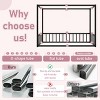 KTMBDW Twin/Full/Queen Size Canopy Floor Bed with 4 Posters and Guardrails, Heavy Duty Metal Canopy Beds, Montessori Floor Bed with High Fence, Black - 4 of 4