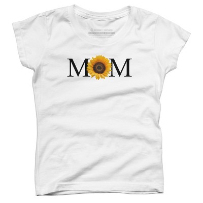 Girl's Design By Humans Mother's Day Sunflower Mom By FridayFusion T-Shirt