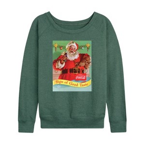 Women's - Coca-Cola - Sip Of Good Taste Vintage Coca Cola Santa Lightweight French Terry Slouchy - 1 of 4