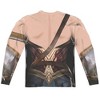 Men's Justice League Movie Wonder Woman Uniform (Front Back Print) Long Sleeve Costume T-Shirt - 3 of 4