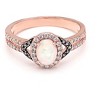 Chocolate Rose Gold Plated White Fire Opal Engagement Ring Women Ginger Lyne Collection (7) - 2 of 4