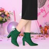 Allegra K Women's Pointed Toe Pull-On Drawstring Block Heel Ankle Boots - 2 of 4