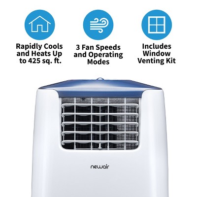 Newair 14,000 BTU White and Blue Gray Portable Air Conditioner and Heater
