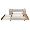 TiramisuBest Queen Size Upholstered Platform Bed with Reading Lights, Drawers, Trundle and Shelves - 4 of 4