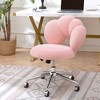 Okak Teddy Home Office Desk Chairs, Soft Swivel Chair with Adjustable Height and Metal Base, Criss Cross Chair for Office, Home - 2 of 4