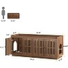 Tribesigns Cat Litter Box Enclosure, 55.1-Inch Wood Hidden Litter Box Furniture with 2 Cabinets and Side Entrance for Living Room - 3 of 4