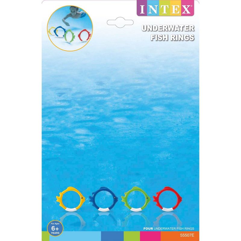 Intex Diving Swimming Pool Kids Toy Play Underwater Fish Rings Sticks, 4 Pack, 4 of 6